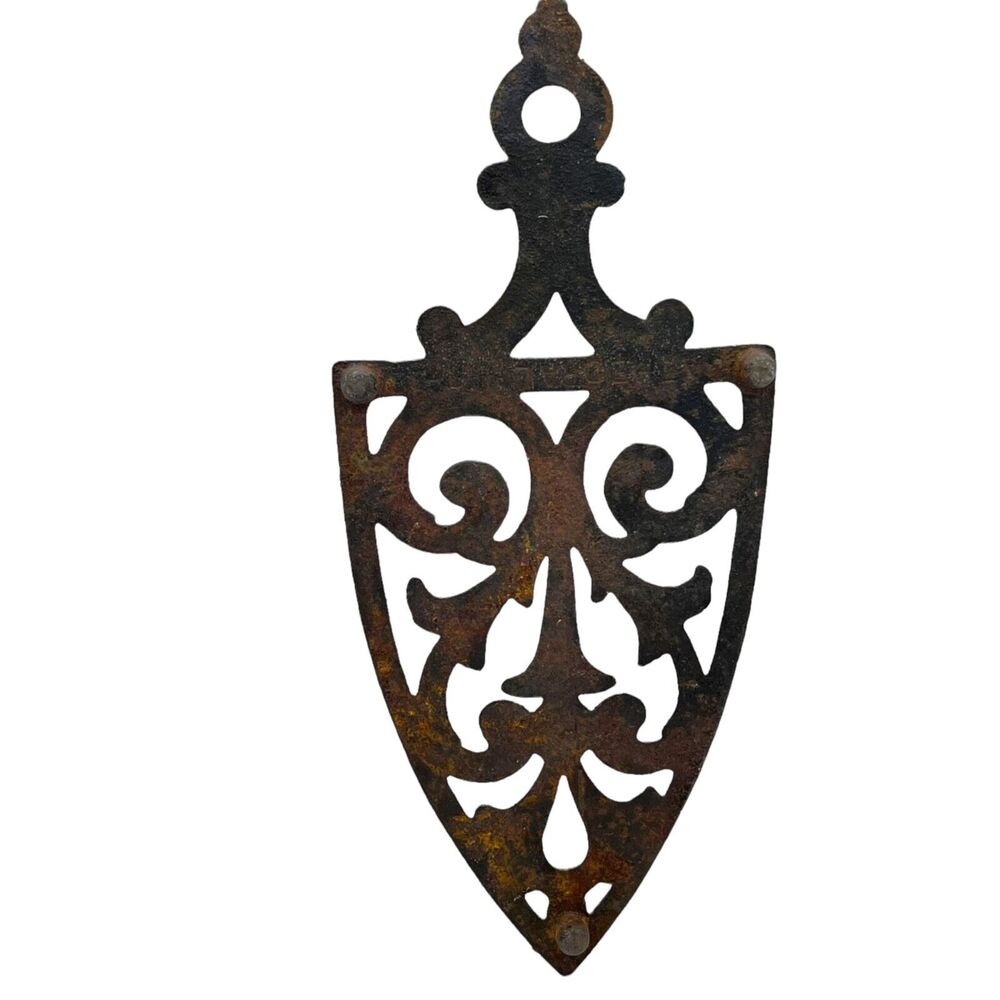 Farmhouse Kitchen Trivet Decor Vintage JZH Cathedral Cast Iron Rusty Retro